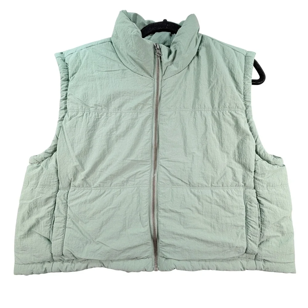 Thread & Supply Puffer Vest Nylon Large Green Bay Sage Winter Gorpcore